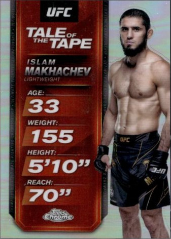 Islam Makhachev 2025 Topps Chrome UFC Tale of the Tape #TTT-21 Black Refractor
