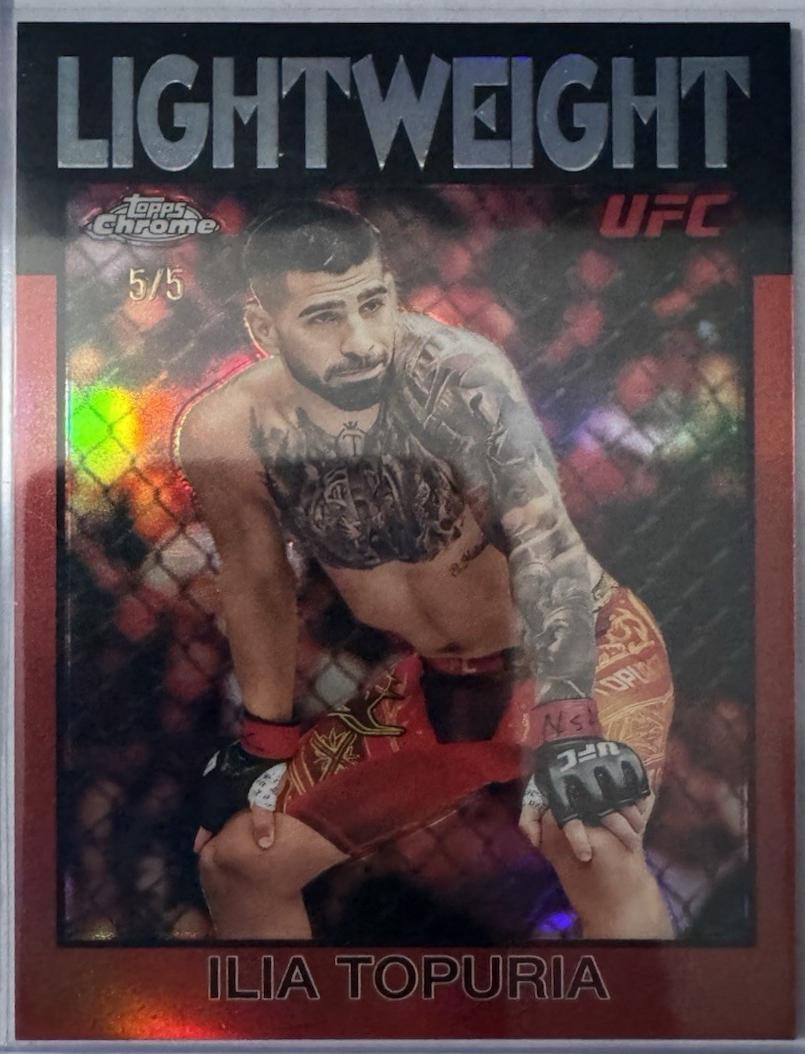 Ilia Topuria 2026 Topps Chrome UFC 1986 Topps #86-5 Red Refractor