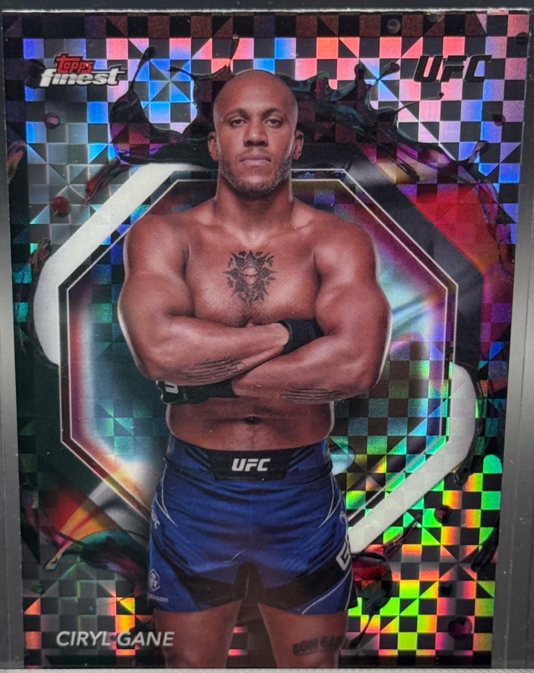 Ciryl Gane 2024 Topps Finest UFC Base Rare #252 Checkerboard Refractor
