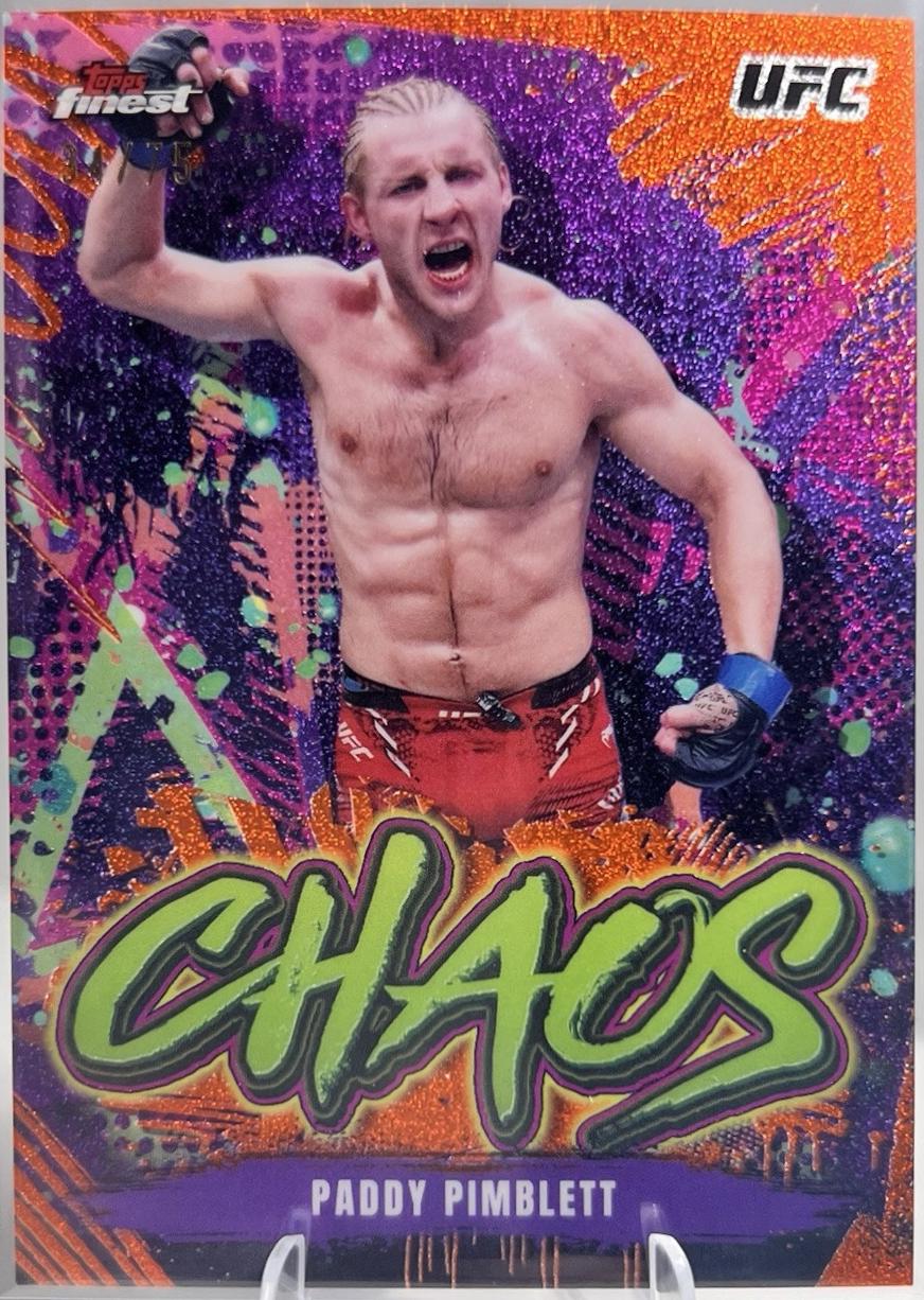 Paddy Pimblett 2024 Topps Finest UFC Chaos #CHA-2 Yellow Glitter Refractor