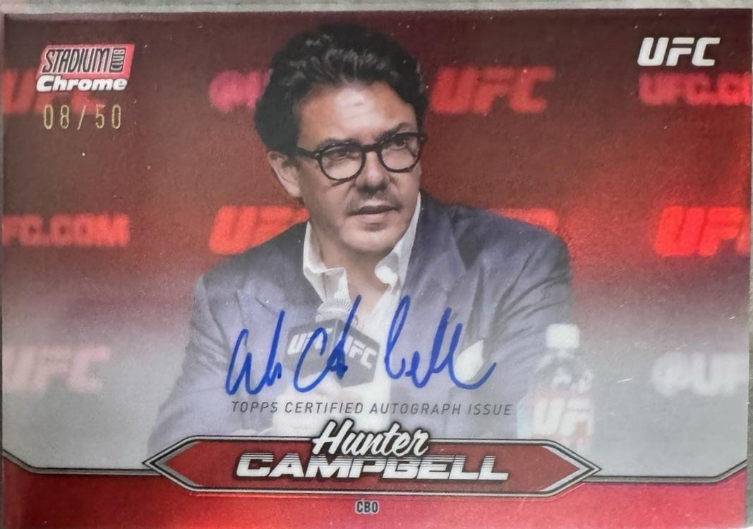Hunter Campbell 2025 Topps Stadium Club UFC Chrome Autographs #CAS-HCL Red