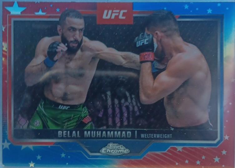 Belal Muhammad 2025 Topps Chrome UFC Base #126 Red & Blue Refractor