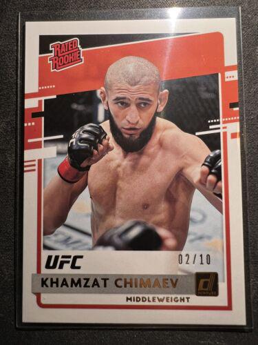 Khamzat Chimaev 2021 Panini Chronicles UFC Base Donruss Rated Rookies #25 Gold