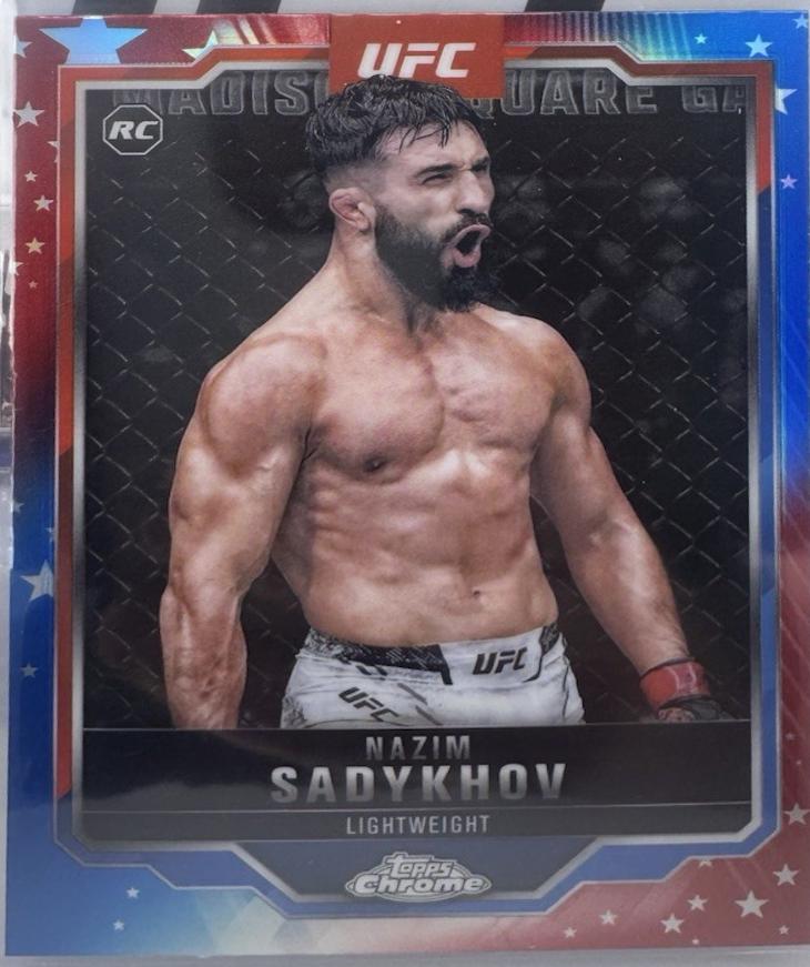 Nazim Sadykhov 2025 Topps Chrome UFC Base #157 Red & Blue Refractor