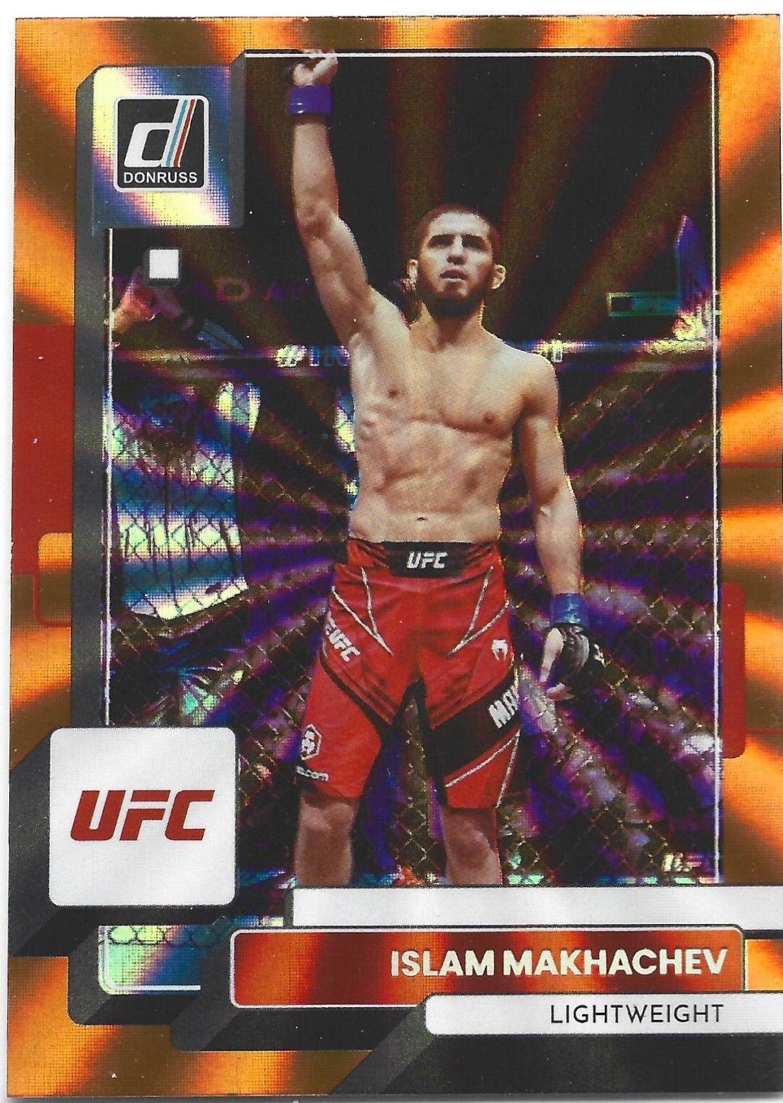 Islam Makhachev 2023 Panini Donruss UFC Base #92 Orange Laser