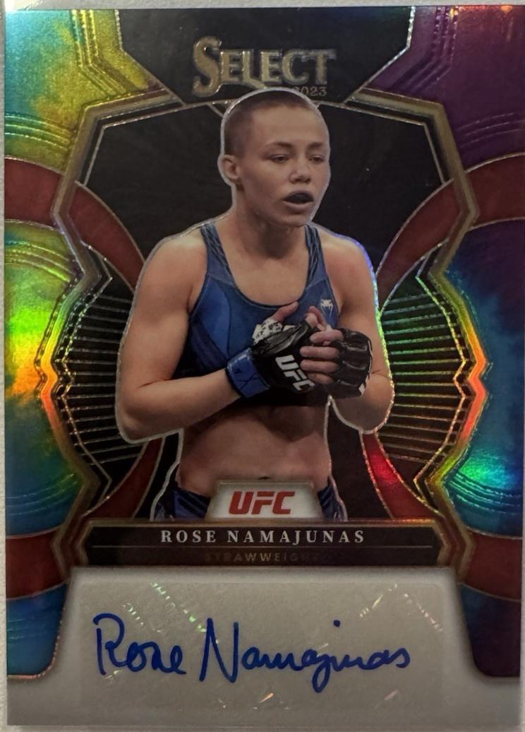 Rose Namajunas 2023 Panini Select UFC Signatures #1 Black Disco