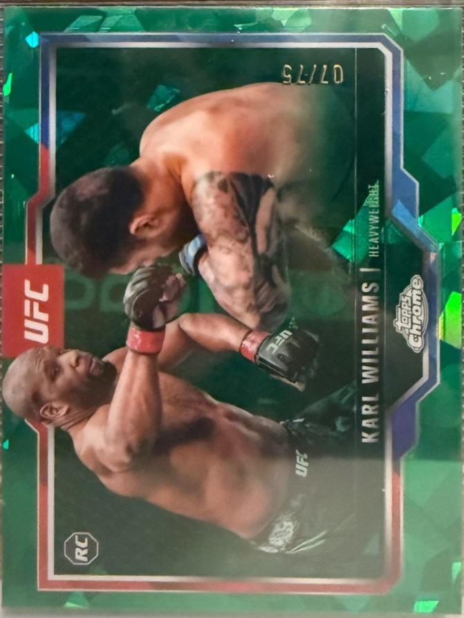 Karl Williams 2025 Topps Chrome Sapphire UFC Base Sapphire #30 Green Sapphire