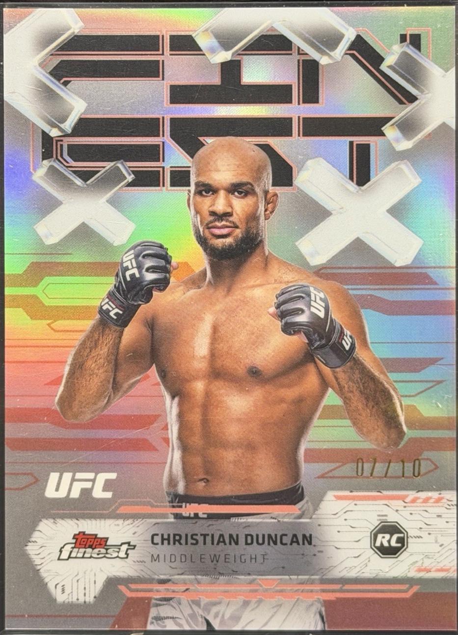 Christian Duncan 2025 Topps Finest UFC Base Common #67 Red Refractor
