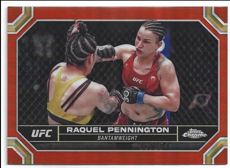 Raquel Pennington 2024 Topps Chrome UFC Base #160 Orange Refractor
