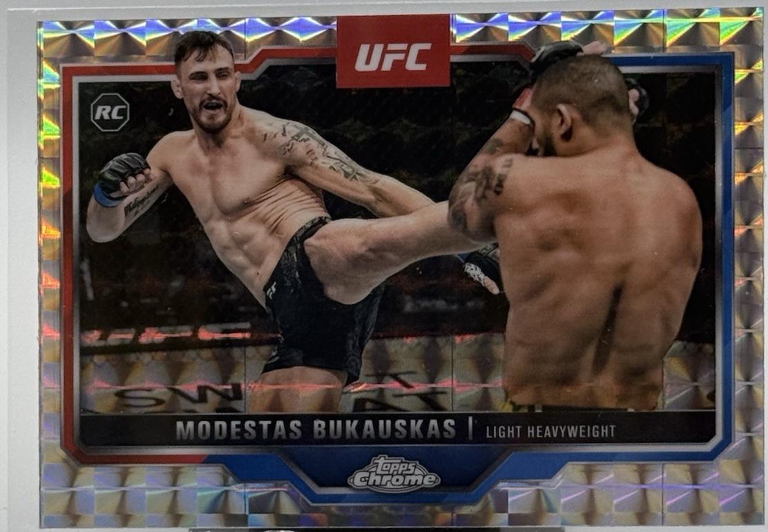 Modestas Bukauskas 2025 Topps Chrome UFC Base #8 Geometric Refractor