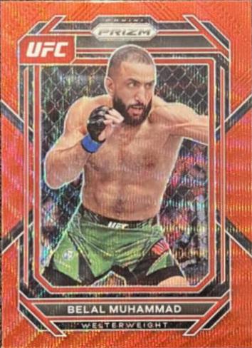Belal Muhammad 2023 Panini Prizm UFC Base #113 Ruby Wave