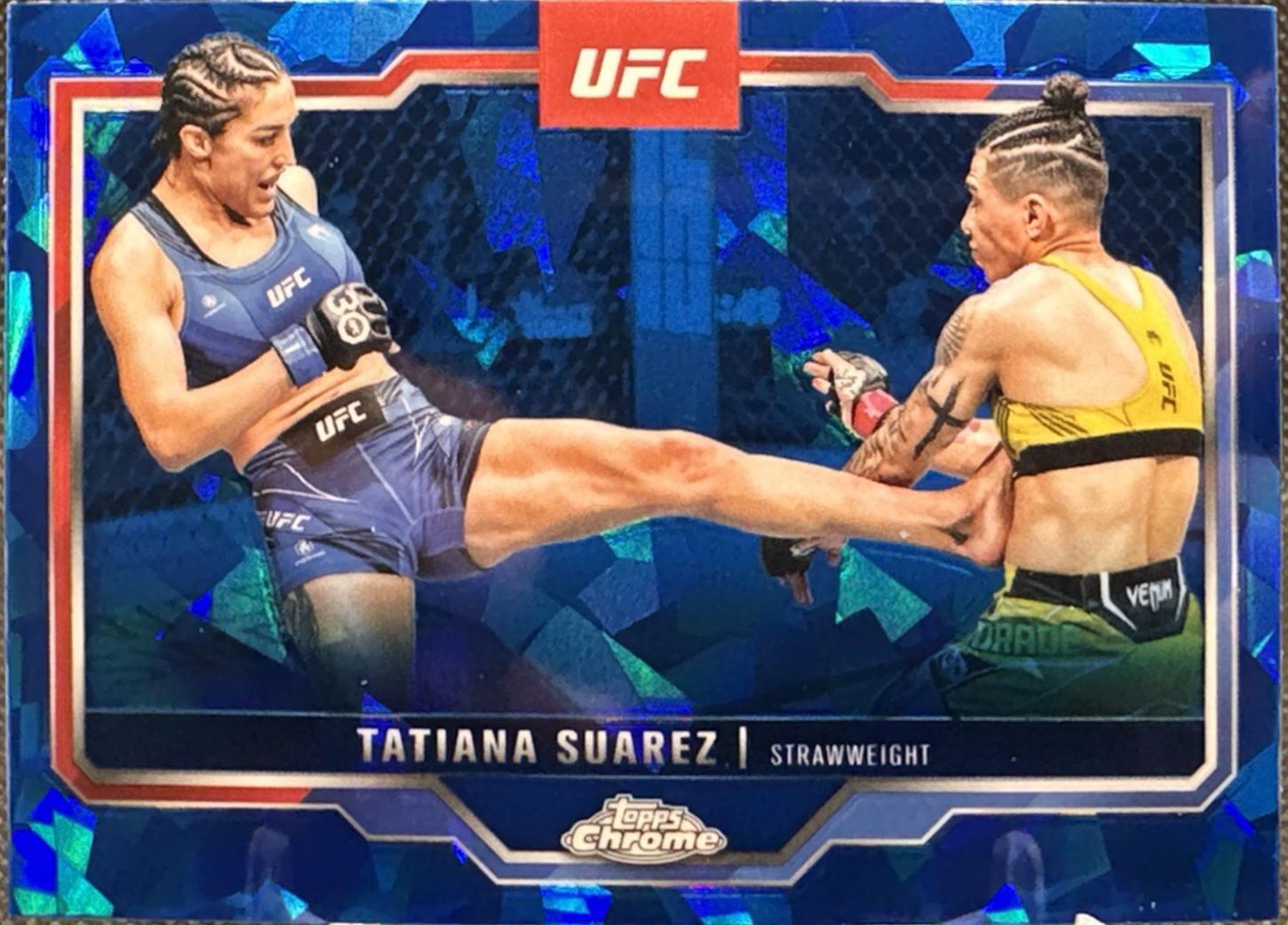 Tatiana Suarez 2025 Topps Chrome UFC Base #72 Blue Refractor