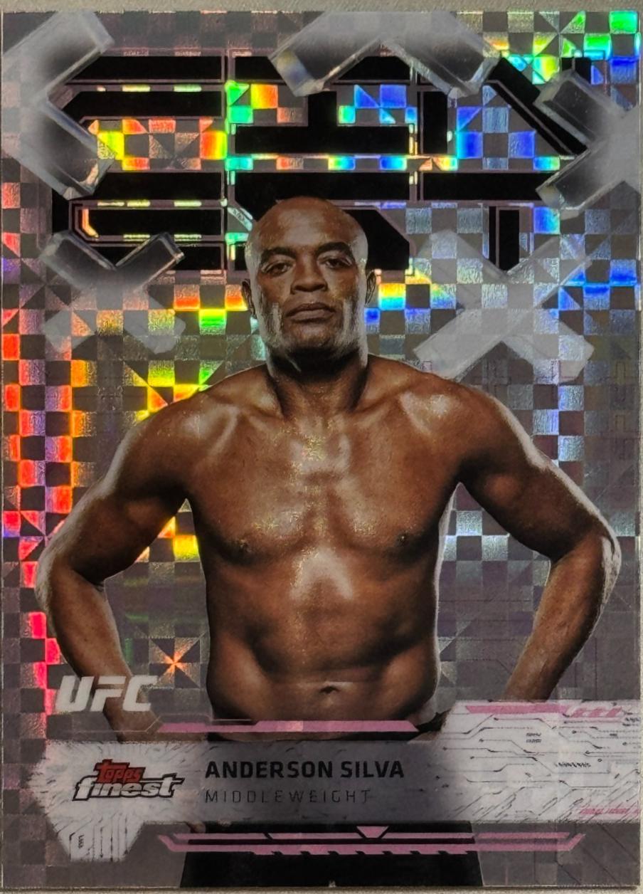 Anderson Silva 2025 Topps Finest UFC Base Common #59 Checkerboard Refractor