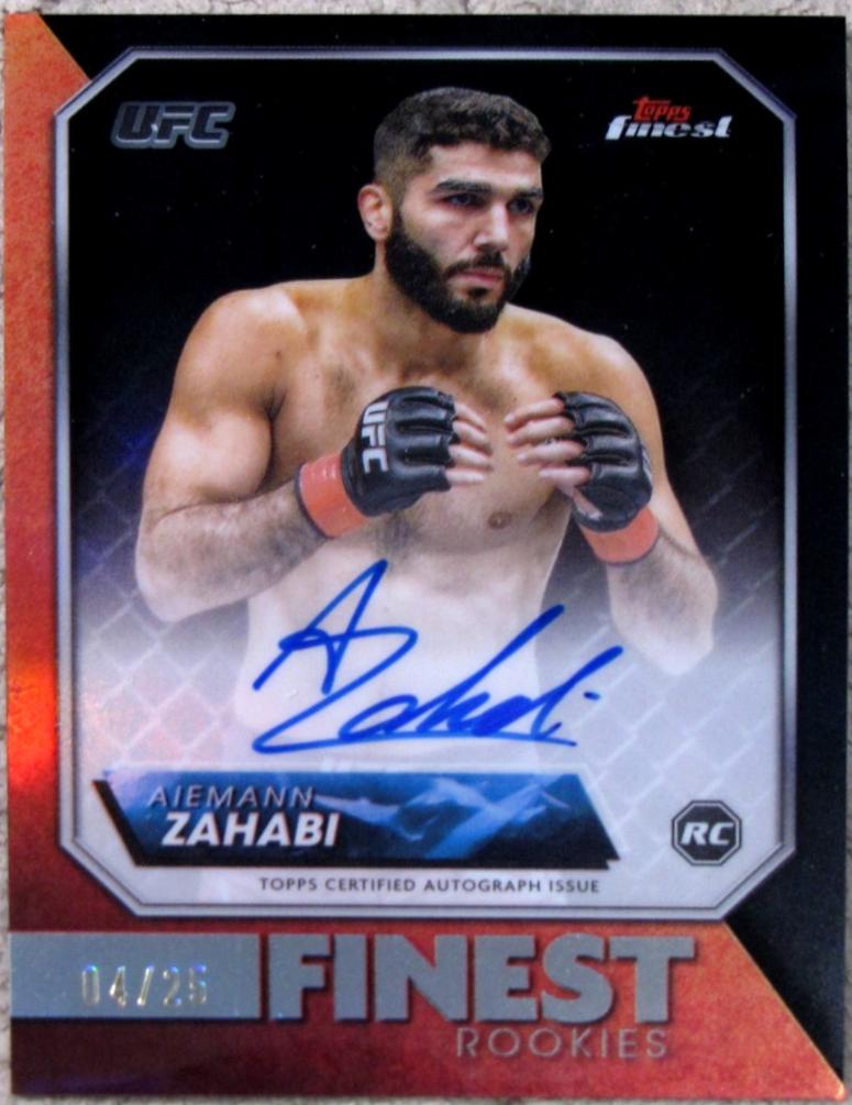 Aiemann Zahabi 2024 Topps Finest UFC Rookie Finest Autographs #RFA-AZ Black Refractor