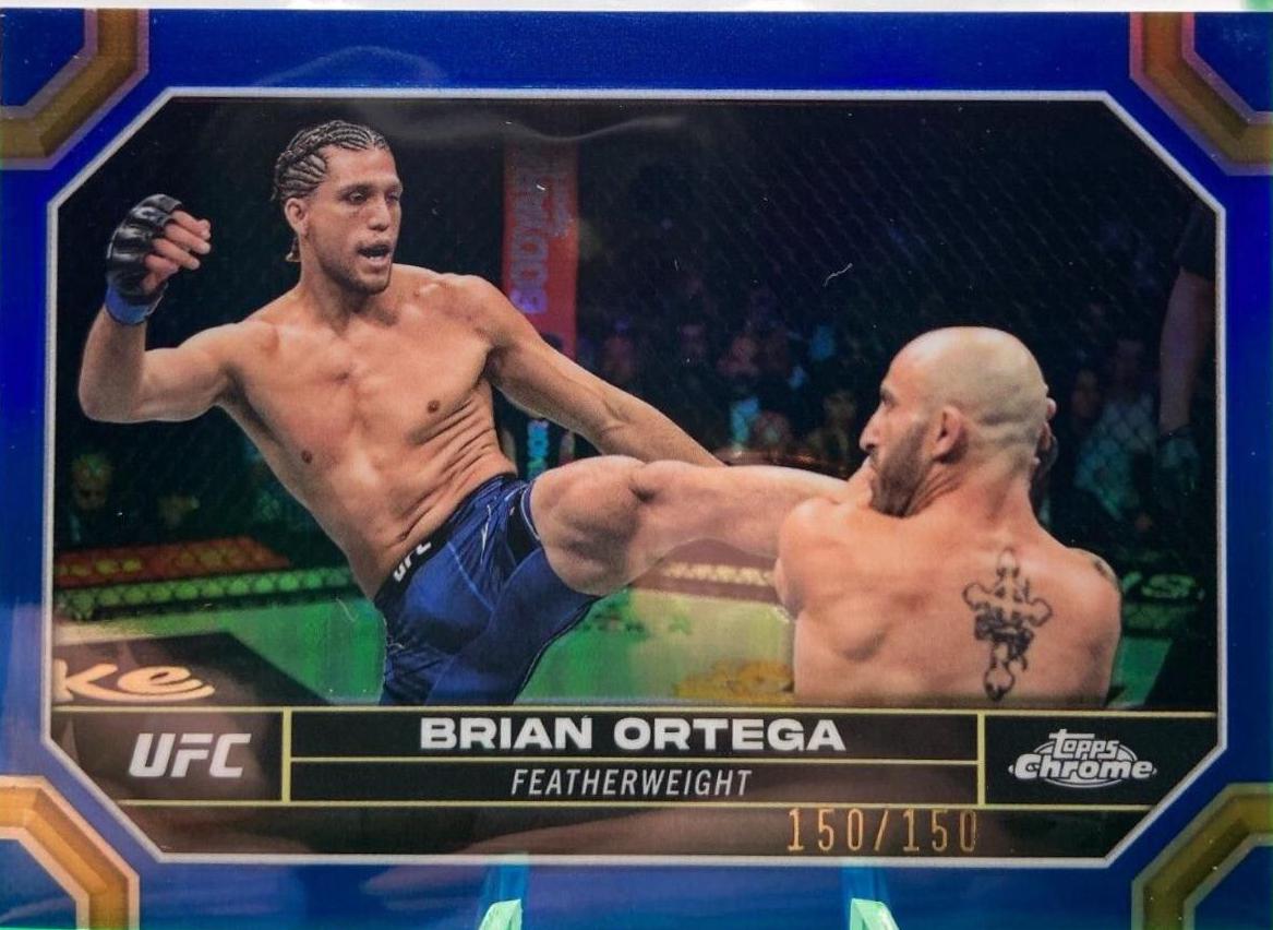 Brian Ortega 2024 Topps Chrome UFC Base #33 Blue Refractor