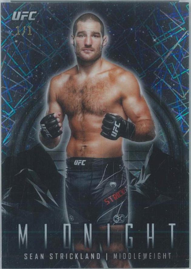 Sean Strickland 2024 Topps Midnight UFC Base #28 Black Light