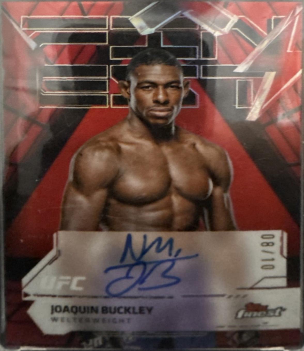 Joaquin Buckley 2025 Topps Finest UFC Finest Autographs #FA-JB Red Black Vapor Refractor
