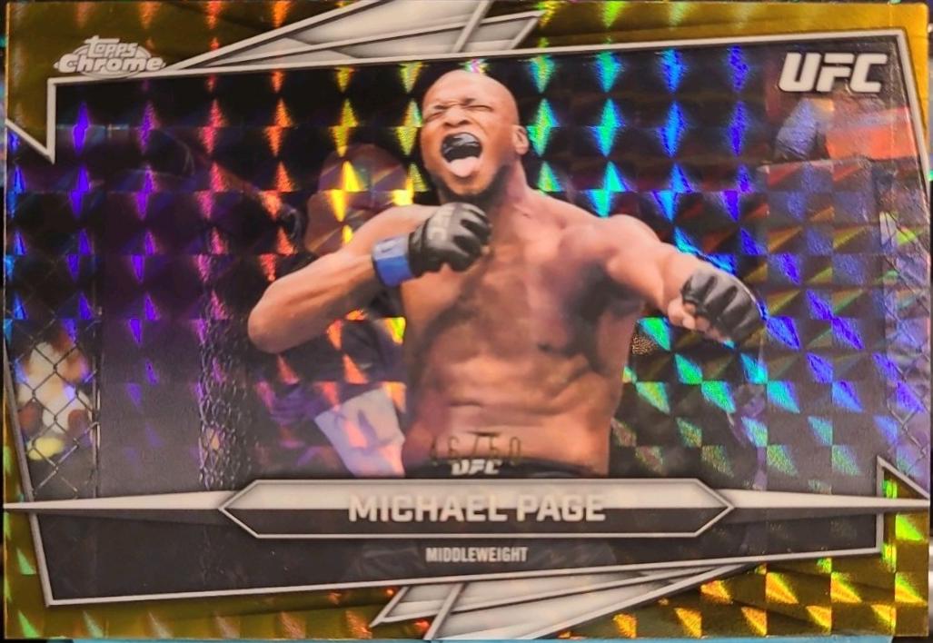 Michael Page 2026 Topps Chrome UFC Base #135 Gold Geometric Refractor