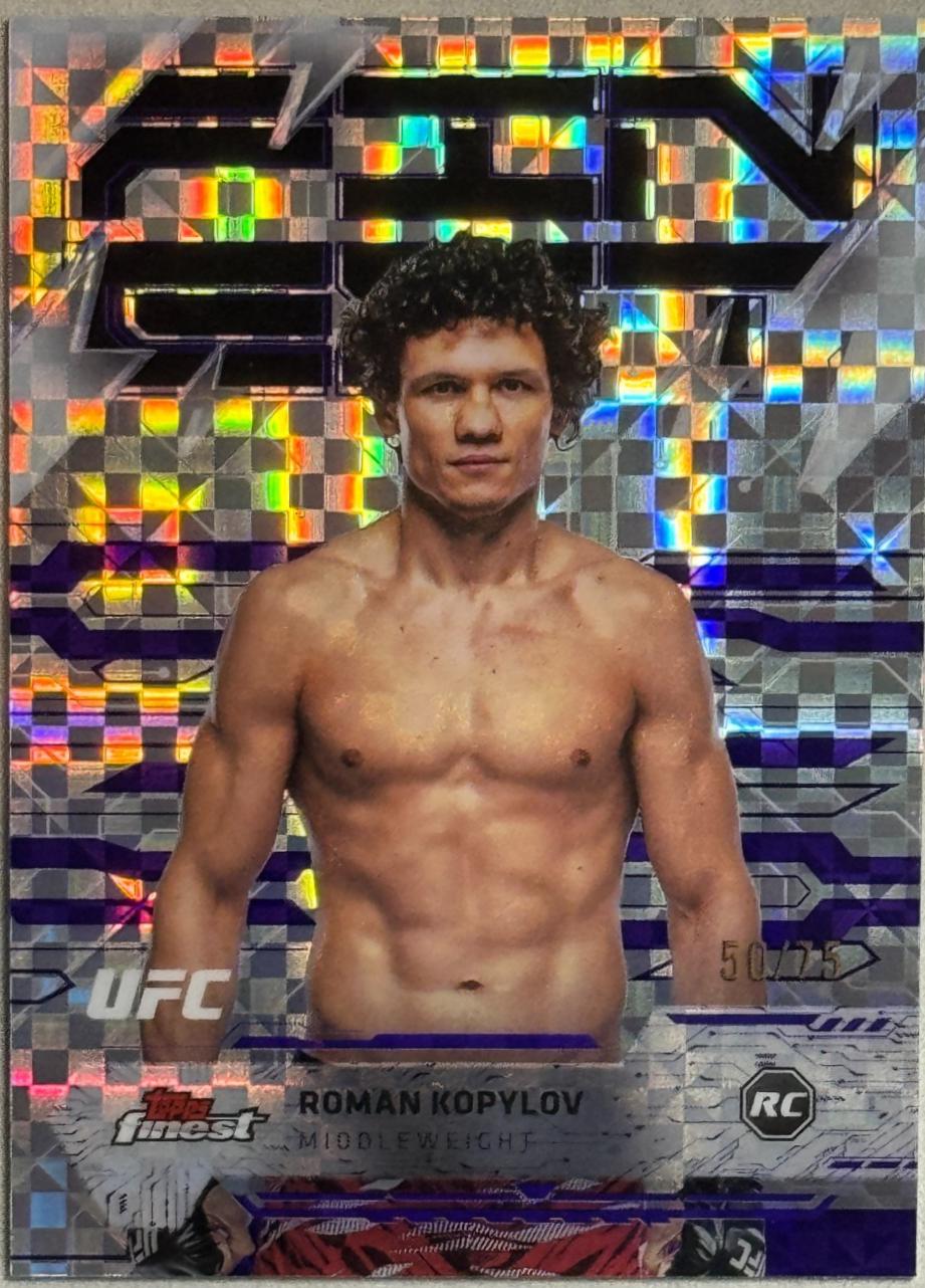 Roman Kopylov 2025 Topps Finest UFC Base Rare #268 Purple Checkerboard Refractor