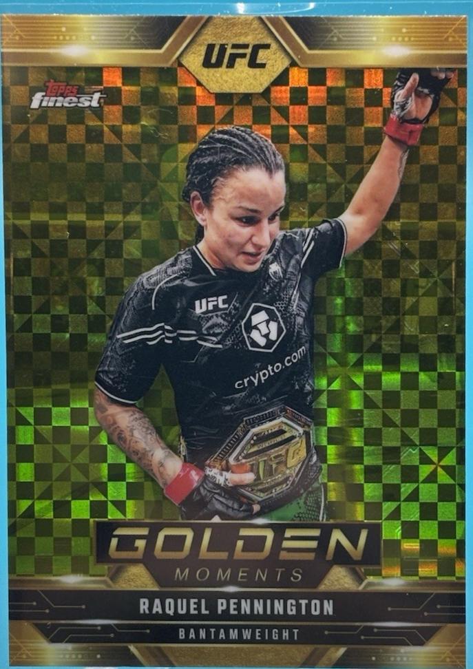 Raquel Pennington 2025 Topps Finest UFC Golden Moments #GM-13 Checkerboard Refractor