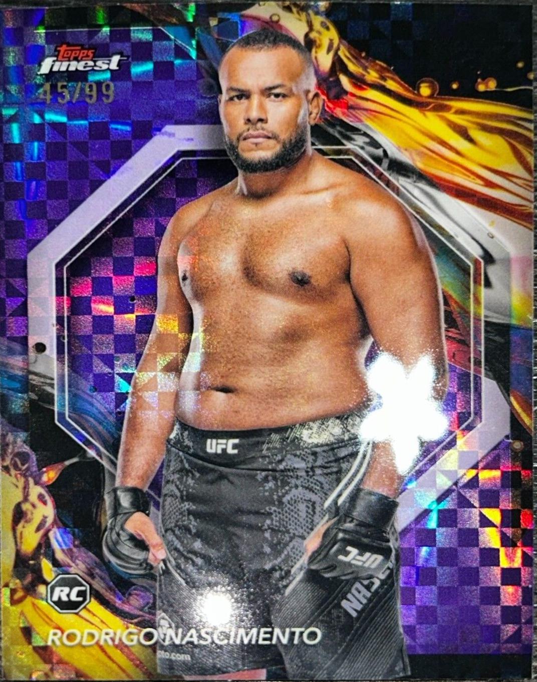 Rodrigo Nascimento 2024 Topps Finest UFC Base Uncommon #195 Purple Checkerboard Refractor