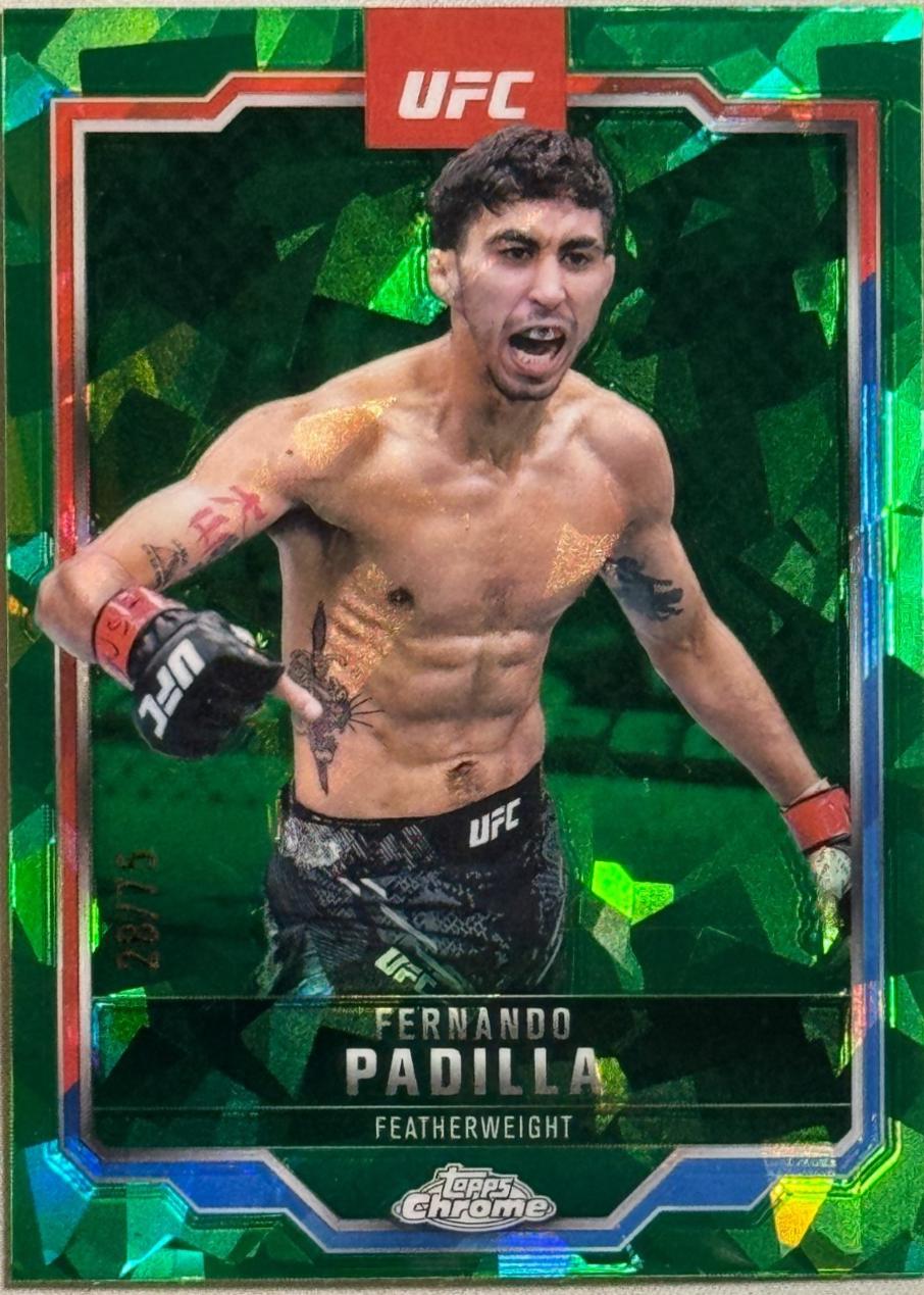 Fernando Padilla 2025 Topps Chrome Sapphire UFC Base Sapphire #47 Green Sapphire