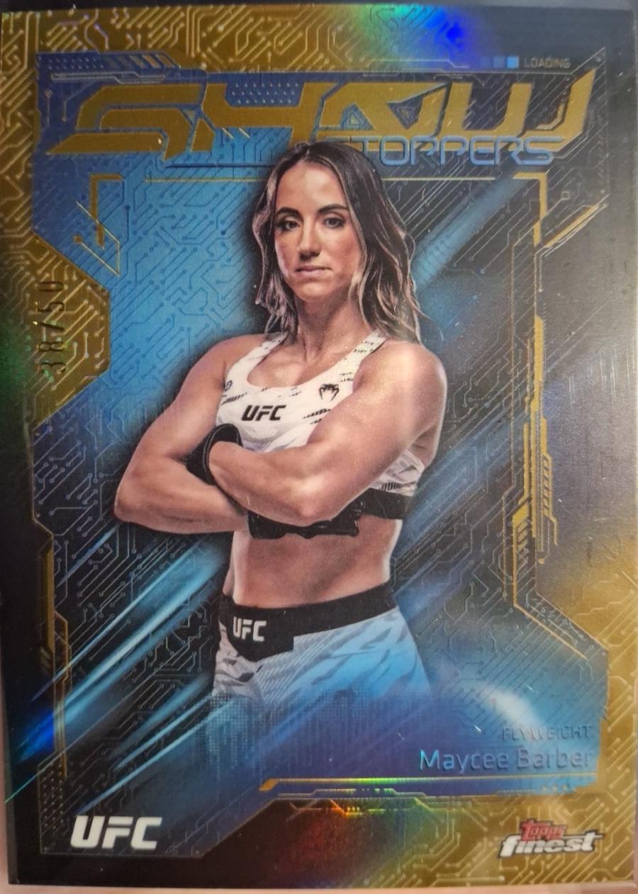 Maycee Barber 2025 Topps Finest UFC Showstoppers #SS-22 Gold Refractor