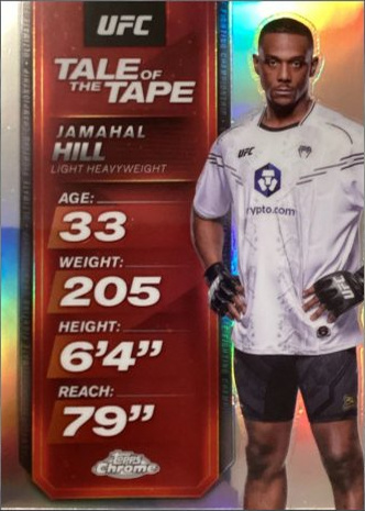 Jamahal Hill 2025 Topps Chrome UFC Tale of the Tape #TTT-2 Geometric Gold Refractor