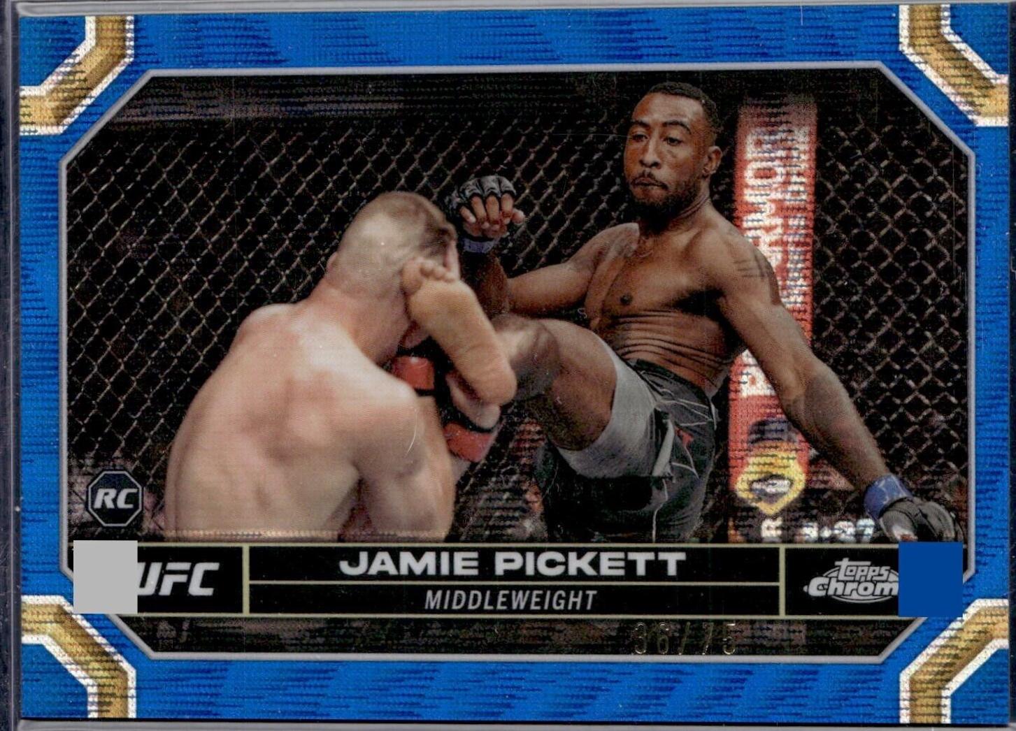 Jamie Pickett 2024 Topps Chrome UFC Base #34 Blue Wave Refractor