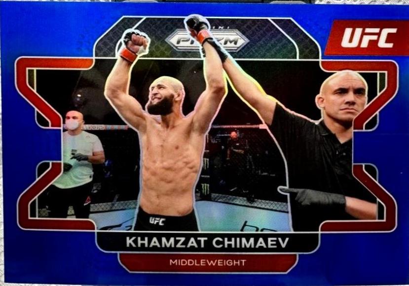 Khamzat Chimaev 2022 Panini Prizm UFC Base #94 Blue