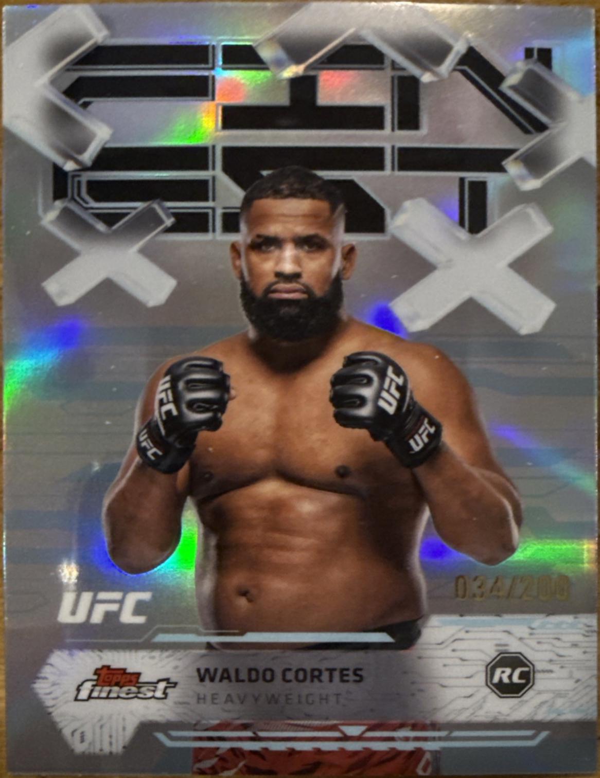 Waldo Cortes Acosta 2025 Topps Finest UFC Base Common #97 Blue Refractor