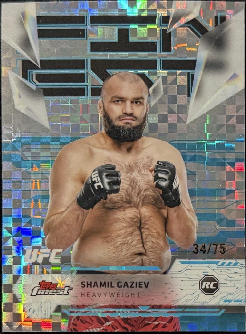Shamil Gaziev 2025 Topps Finest UFC Base Uncommon #118 Blue Checkerboard Refractor