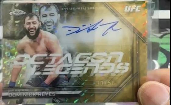 Dominick Reyes 2026 Topps Chrome UFC Octagon Legends Autographs #OLA-DR Gold Geometric Refractor