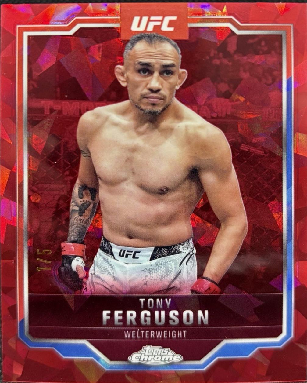 Tony Ferguson 2025 Topps Chrome Sapphire UFC Base Sapphire #171 Red Sapphire
