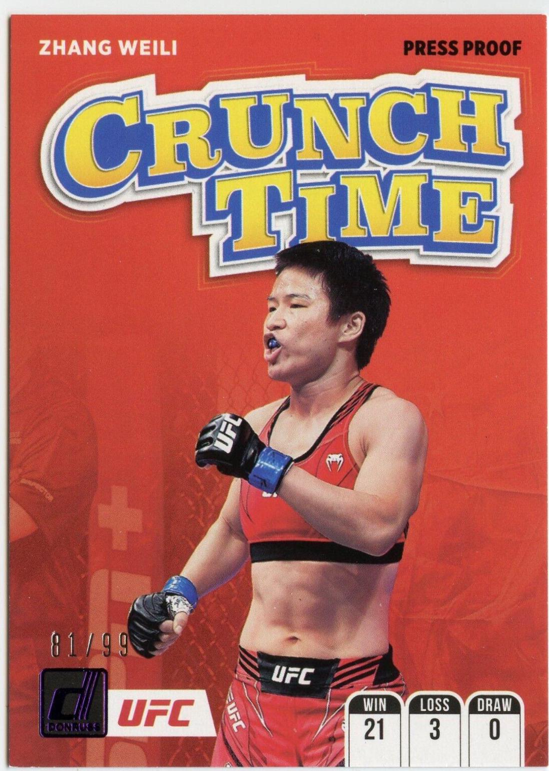 Zhang Weili 2022 Panini Donruss UFC Crunch Time #6 Press Proof Purple