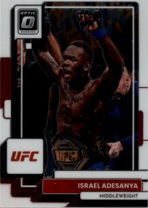 Israel Adesanya 2023 Panini Donruss Optic UFC Base #73 Gold Vinyl
