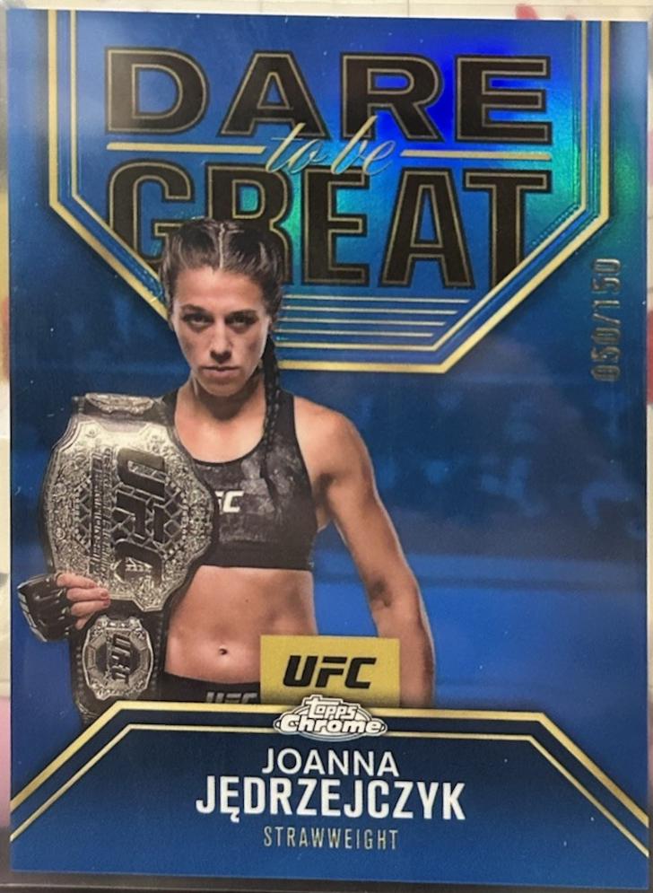 Joanna Jędrzejczyk 2025 Topps Chrome UFC Dare to Be Great #DBG-2 Blue Refractor