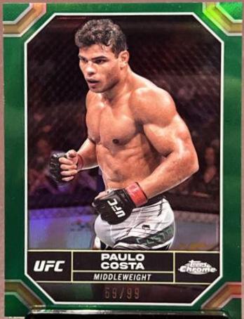 Paulo Costa 2024 Topps Chrome UFC Base #154 Green Refractor
