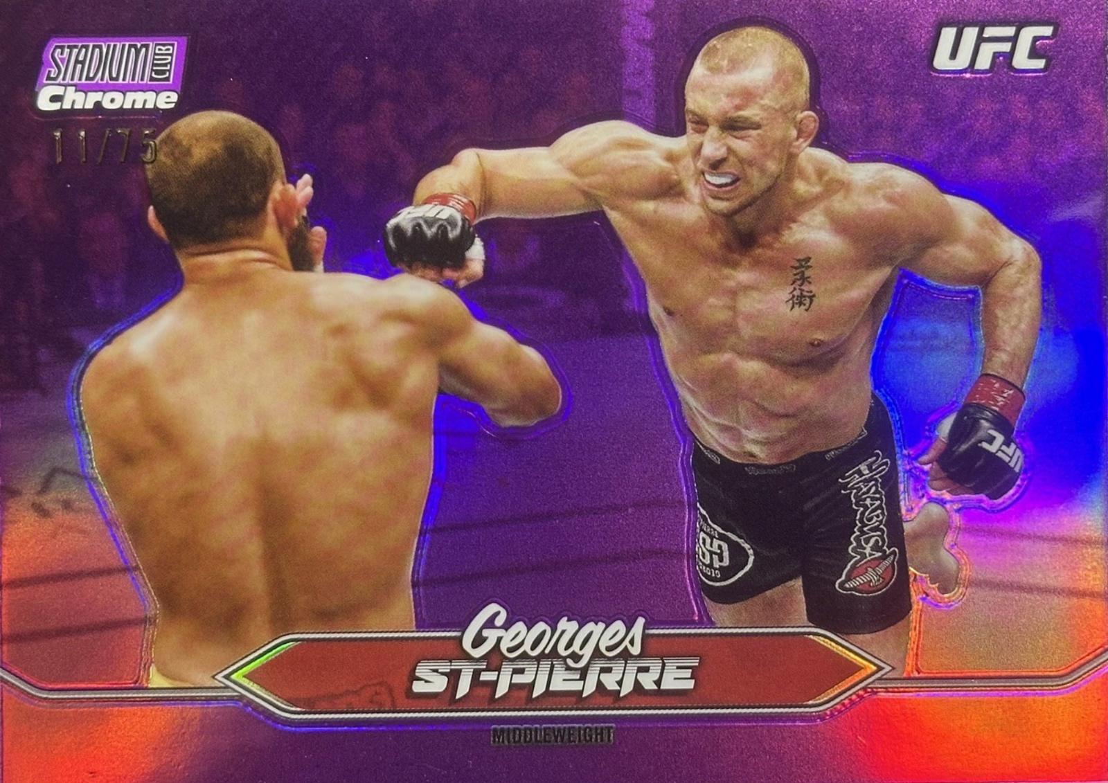 Georges St-Pierre 2025 Topps Stadium Club UFC Base Chrome #C-32 Purple Refractor