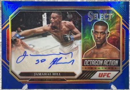 Jamahal Hill 2023 Panini Select UFC Octagon Action Signatures #34 Blue