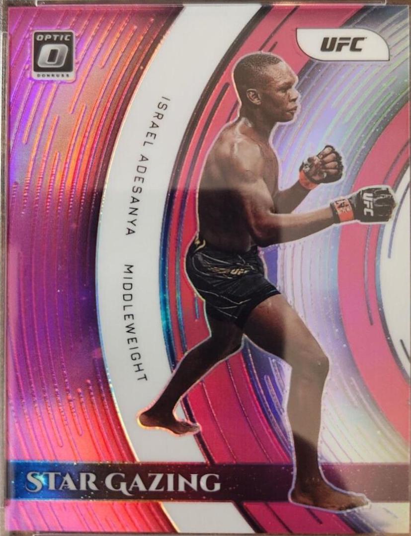 Israel Adesanya 2022 Panini Donruss Optic UFC Star Gazing #24 Pink