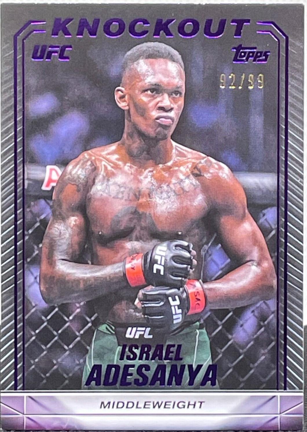 Israel Adesanya 2024 Topps Knockout UFC Base #93 Purple