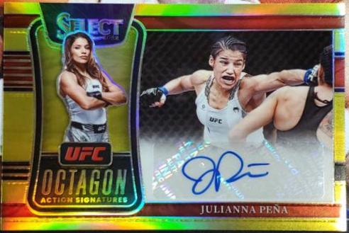 Julianna Peña 2022 Panini Select UFC Octagon Action Signatures #12 Gold