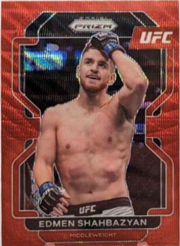 Edmen Shahbazyan 2022 Panini Prizm UFC Base #133 Ruby Wave