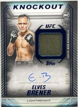 Elves Brener 2024 Topps Knockout UFC Knockout Autograph Relics #KAR-EBR Blue