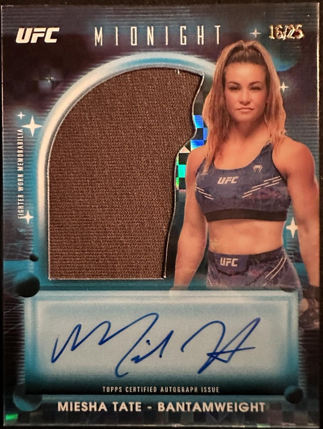 Miesha Tate 2025 Topps Midnight UFC Relic Autographs #VRA-MT Moonrise