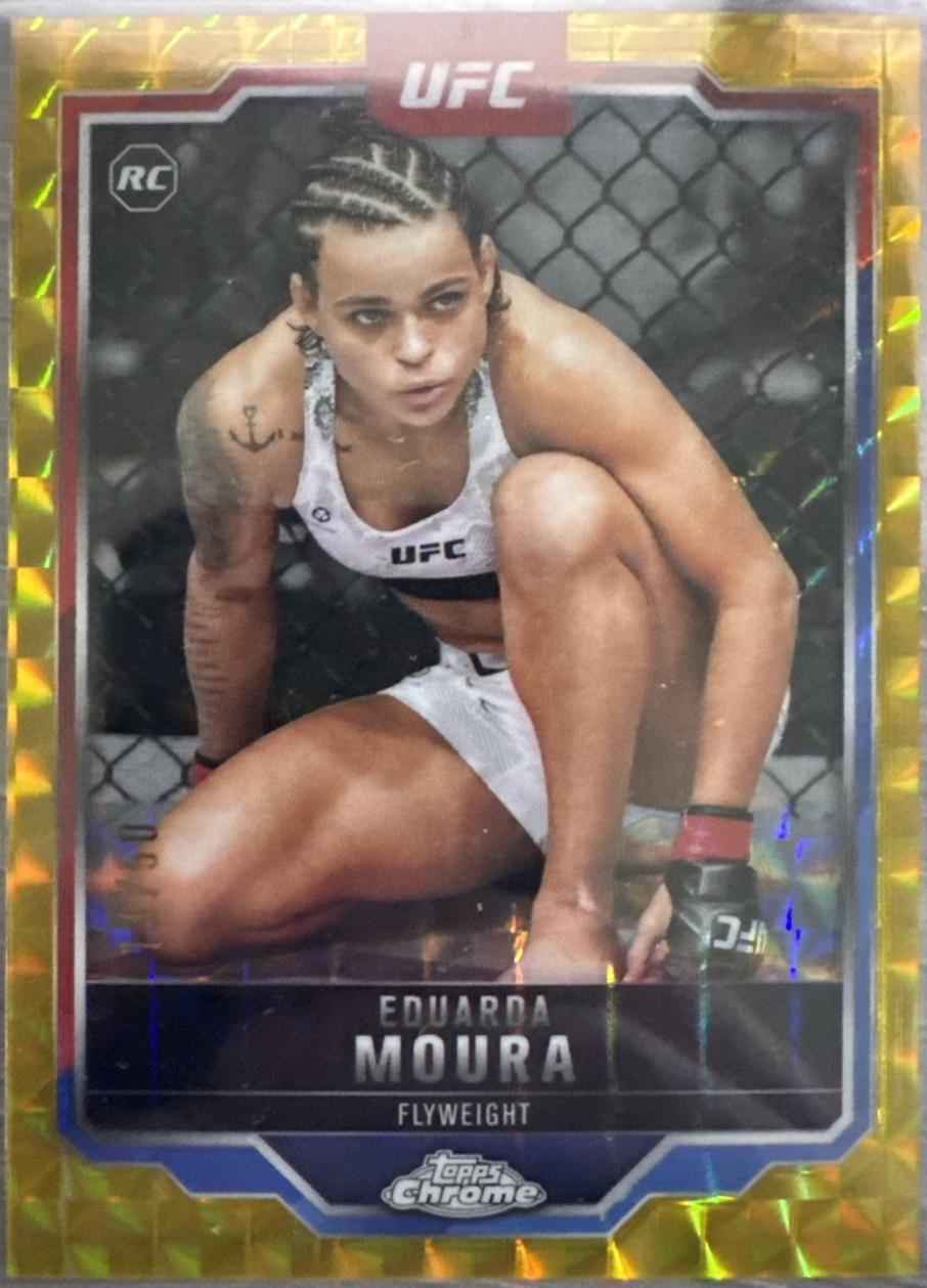 Eduarda Moura 2025 Topps Chrome UFC Base #24 Gold Geometric Refractor