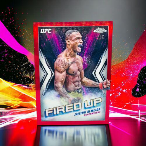 Jailton Almeida 2024 Topps Chrome UFC Fired Up #FDP-7 Red Refractor