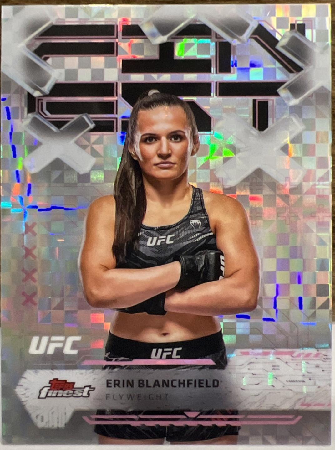 Erin Blanchfield 2025 Topps Finest UFC Base Common #5 Checkerboard Refractor