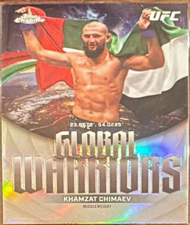 Khamzat Chimaev 2026 Topps Chrome UFC Global Warriors #GW-4 Refractor